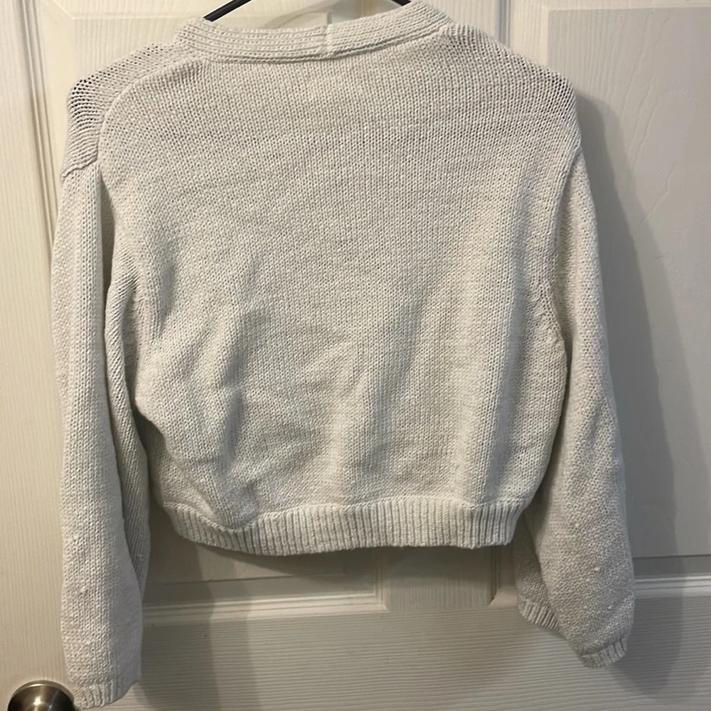 Lou & Grey Cropped Faux Wrap Sweater - Picture 7 of 9